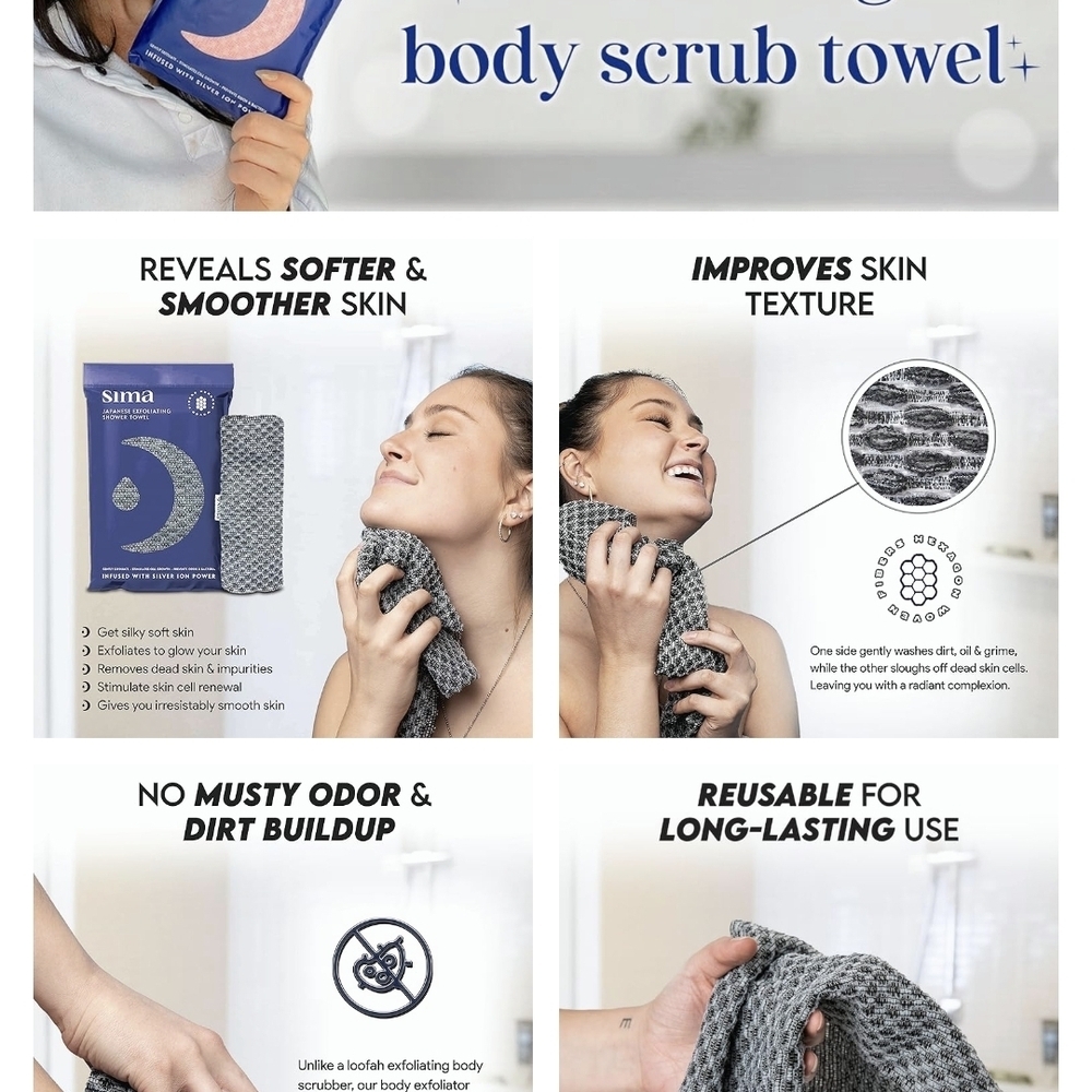 Active Jellyfish Vital Mask and Sima Shower Towel Set - And Hermes Gift Bag - Picture 4 of 10